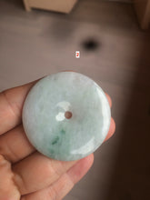 Load image into Gallery viewer, 40.5-51mm Type A 100% Natural light green Jadeite Jade Safety Guardian Button donut Pendant/worry stone/car hanger group L103 (add on item)