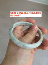 Load image into Gallery viewer, 54-60mm certified Type A 100% Natural light green Jadeite Jade bangle GC20/23 (add on item)