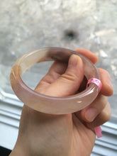 Load image into Gallery viewer, 54.7mm 100% natural icy purple/brown/red Quartzite (jinsi jade, 金丝玉) Golden Silk Jade bangle N77