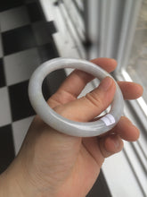 Load image into Gallery viewer, 54.2mm Certified 100% natural Type A light purple/white round cut jadeite jade bangle D49-9551