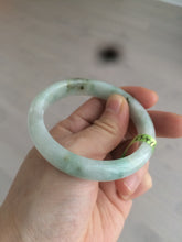 Load image into Gallery viewer, 53.4mm Certified type A 100% Natural watery green white Jadeite Jade bangle U64-4123