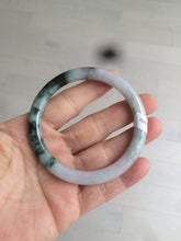 Load image into Gallery viewer, 55.8mm certified 100% natural green purple round cut jadeite jade bangle AK42-7560