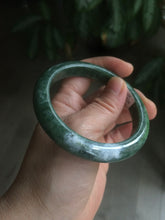 Load image into Gallery viewer, 56.5mm Certified Type A 100% Natural spinach green Jadeite Jade bangle KS82-0711