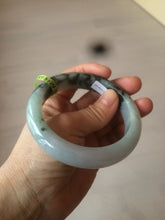 Load image into Gallery viewer, 58.5mm certificated Type A 100% Natural green/white Jadeite Jade bangle L86-1287