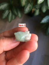 Load image into Gallery viewer, Type A 100% Natural light green/white Jadeite Jade 3D little piggy pendant Add on item! Not sale individually. AB piggy