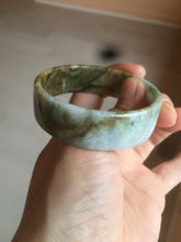 Load image into Gallery viewer, 52mm certified Type A 100% Natural sugar brown/red/green/white oil painting style square Jadeite Jade bangle D3-2745