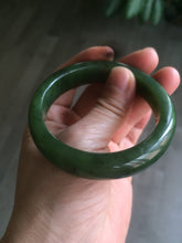 Load image into Gallery viewer, 51.7mm 100% Natural dark green/black nephrite Jade (碧玉) bangle HF33-0766