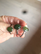 Load image into Gallery viewer, 100% Natural dark green nephrite (碧玉) Jade ring HT66 (adjustable size)