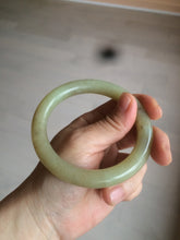 Load image into Gallery viewer, 59mm 100% Natural yellow/brown round cut nephrite Jade bangle HF5