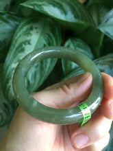 Load image into Gallery viewer, 51.3mm Certified 100% Natural oily dark green nephrite Jade bangle N80-6570