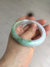 Load image into Gallery viewer, 56.5mm certified 100% natural Type A sunny green/white jadeite jade bangle A80-0458