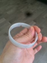 Load image into Gallery viewer, 51.5mm certified Type A 100% Natural white with yellow floating flowers thin jadeite jade bangle R83-4972