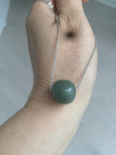 Load image into Gallery viewer, 12.7x13.6mm Type A 100% Natural dark green/blue/gray nephrite Jade vintage style bead pendant necklace HT47