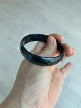 Load image into Gallery viewer, 52.8mm Certified Type A 100% Natural black (Wuji)Jadeite Jade bangle group D94