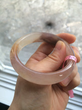 Load image into Gallery viewer, 54.7mm 100% natural icy purple/brown/red Quartzite (jinsi jade, 金丝玉) Golden Silk Jade bangle N77