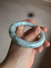 Load image into Gallery viewer, 56.5mm Certified 100% natural Type A light green/yellow with green flying flowers round cut jadeite jade bangle AS65-1634