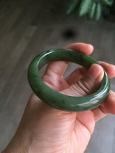 Load image into Gallery viewer, 51.7mm 100% Natural dark green/black nephrite Jade (碧玉) bangle HF33-0766