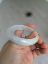 Load image into Gallery viewer, 49.5mm Type A 100% Natural icy light yellow/white oval Jadeite Jade bangle AD56-6670