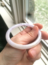 Load image into Gallery viewer, 57.4mm Certified type A 100% Natural icy purple/white/yellow round cut slim Jadeite Jade bangle AE3-5269