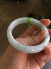 Load image into Gallery viewer, 54.6mm certified type A 100% Natural green/white Jadeite Jade bangle U61-4938