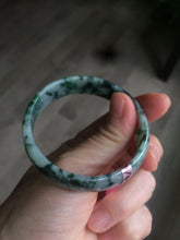 Load image into Gallery viewer, 52mm Certified Type A 100% Natural dark green floating flowers Jadeite Jade bangle E1-1526