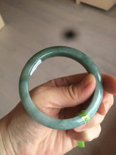 Load image into Gallery viewer, 54.6mm certified type A 100% Natural dark green/brown Jadeite Jade bangle Z87-7247