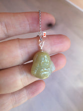 Load image into Gallery viewer, 100% Natural type A yellow happy buddha jadeite Jade pendant necklace AM19