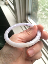 Load image into Gallery viewer, 57.4mm Certified type A 100% Natural icy purple/white/yellow round cut slim Jadeite Jade bangle AE3-5269