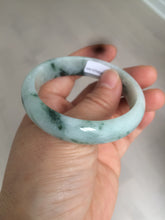 Load image into Gallery viewer, 52mm 100% natural certified green green/white oval jadeite jade bangle AB32-5304