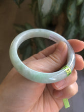 Load image into Gallery viewer, 53mm Certified Type A 100% Natural light green/purple Jadeite jade bangleZ90-2746