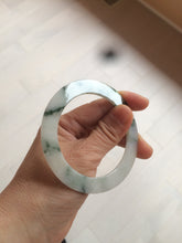 Load image into Gallery viewer, 53.6mm Certified type A 100% Natural green flying flowers Jadeite Jade bangle AB65