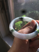 Load image into Gallery viewer, 58.8mm Certified Type A 100% Natural light green/purple jadeite jade bangle Q98-1403