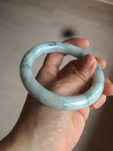 Load image into Gallery viewer, 56.5mm Certified 100% natural Type A light green/yellow with green flying flowers round cut jadeite jade bangle AS65-1634