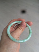 Load image into Gallery viewer, 51.5mm certificated Type A 100% Natural sunny green whit red floating flowers slim Jadeite Jade bangle AR60-0193