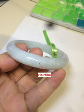 Load image into Gallery viewer, 55.5mm Certified 100% Natural type A light green/white Jadeite Jade bangle AD50-9839