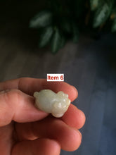 Load image into Gallery viewer, Type A 100% Natural light green/white Jadeite Jade 3D little piggy pendant Add on item! Not sale individually. AB piggy