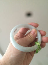 Load image into Gallery viewer, 55.5mm Certified 100% Natural type A light green/white Jadeite Jade bangle AD50-9839