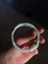 Load image into Gallery viewer, 53.9mm Certified Type A 100% Natural white/purple with green floating flowers Jadeite Jade bangle U71-2697