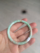 Load image into Gallery viewer, 51.5mm certificated Type A 100% Natural sunny green whit red floating flowers slim Jadeite Jade bangle AR60-0193