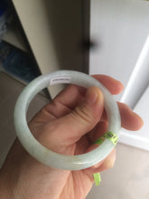 Load image into Gallery viewer, 55.5mm Certified 100% Natural type A light green/white Jadeite Jade bangle AD50-9839