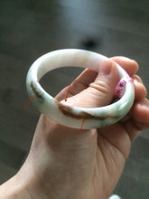 Load image into Gallery viewer, reserved! please don't buy. Thanks. 55.3mm 100% natural Type A green/brown/purple jadeite jade bangle B54