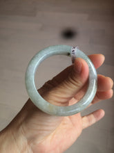 Load image into Gallery viewer, 50.5mm Certified type A 100% Natural light green/purple Jadeite Jade bangle D51-3534