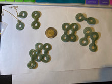 Load image into Gallery viewer, Sold 100% Natural watery safe and sound mom and daughter buckle dangling jadeite Jade earring AS2