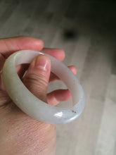 Load image into Gallery viewer, 49.5mm Type A 100% Natural icy light yellow/white oval Jadeite Jade bangle AD56-6670
