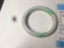 Load image into Gallery viewer, 50mm Certified Type A 100% Natural sunny green/white Jadeite Jade bangle AF60-0755