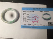 Load image into Gallery viewer, 50mm Certified Type A 100% Natural sunny green/white Jadeite Jade bangle AF60-0755