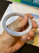 Load image into Gallery viewer, 58mm certified type A 100% Natural light purple white jadeite jade bangle AS8-0934