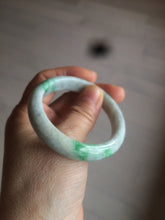 Load image into Gallery viewer, 50mm Certified Type A 100% Natural sunny green/white Jadeite Jade bangle AF60-0755