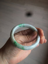 Load image into Gallery viewer, 50mm Certified Type A 100% Natural sunny green/white Jadeite Jade bangle AF60-0755