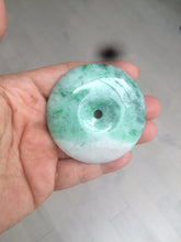 Load image into Gallery viewer, 100% Natural sunny green/pink/purple tropical beach jadeite Jade Safety Guardian Button(donut) Pendant/worry stone X123